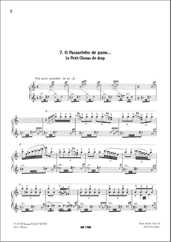 Villa-Lobos Prole De Bebe V2 N7 Petit Oiseau