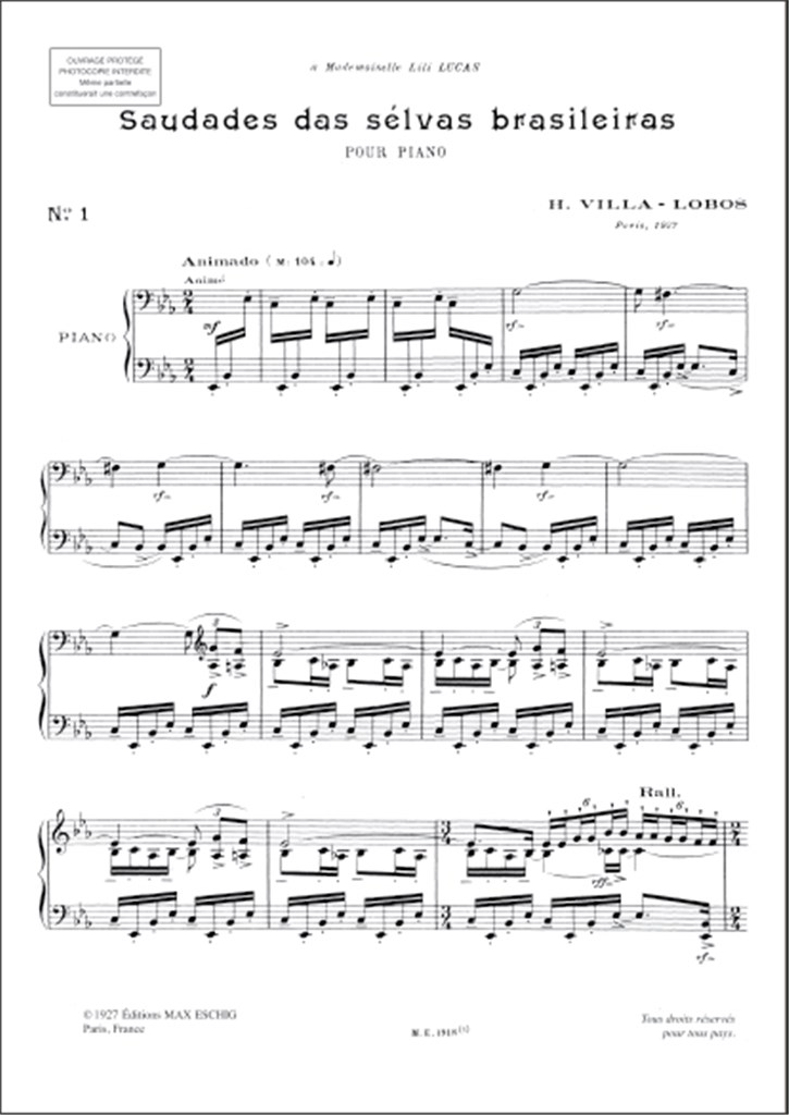 Villa-Lobos Saudades Selvas Piano