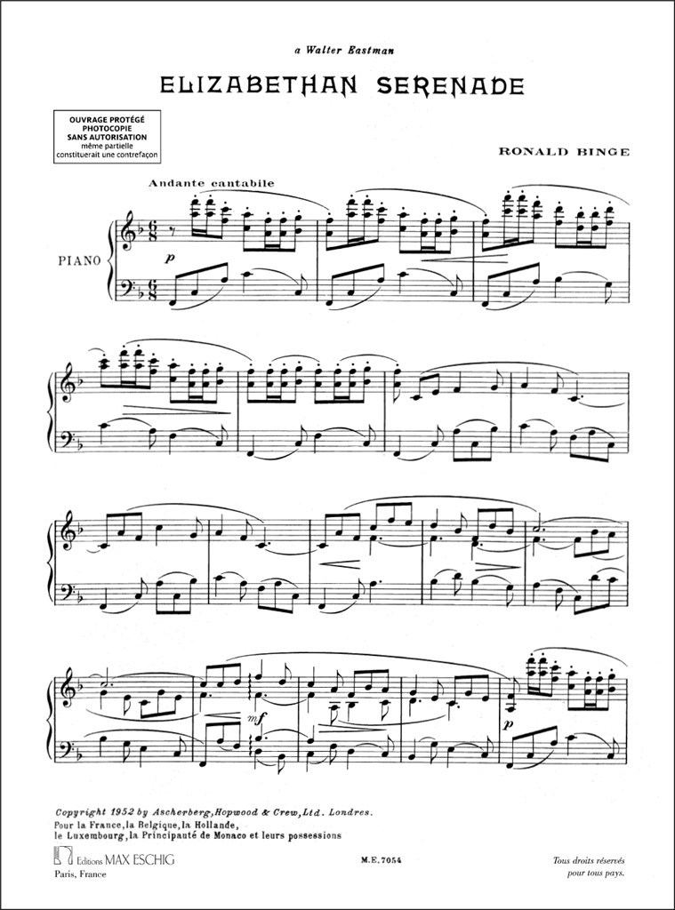 Elizabeth Serenade : Pour Piano