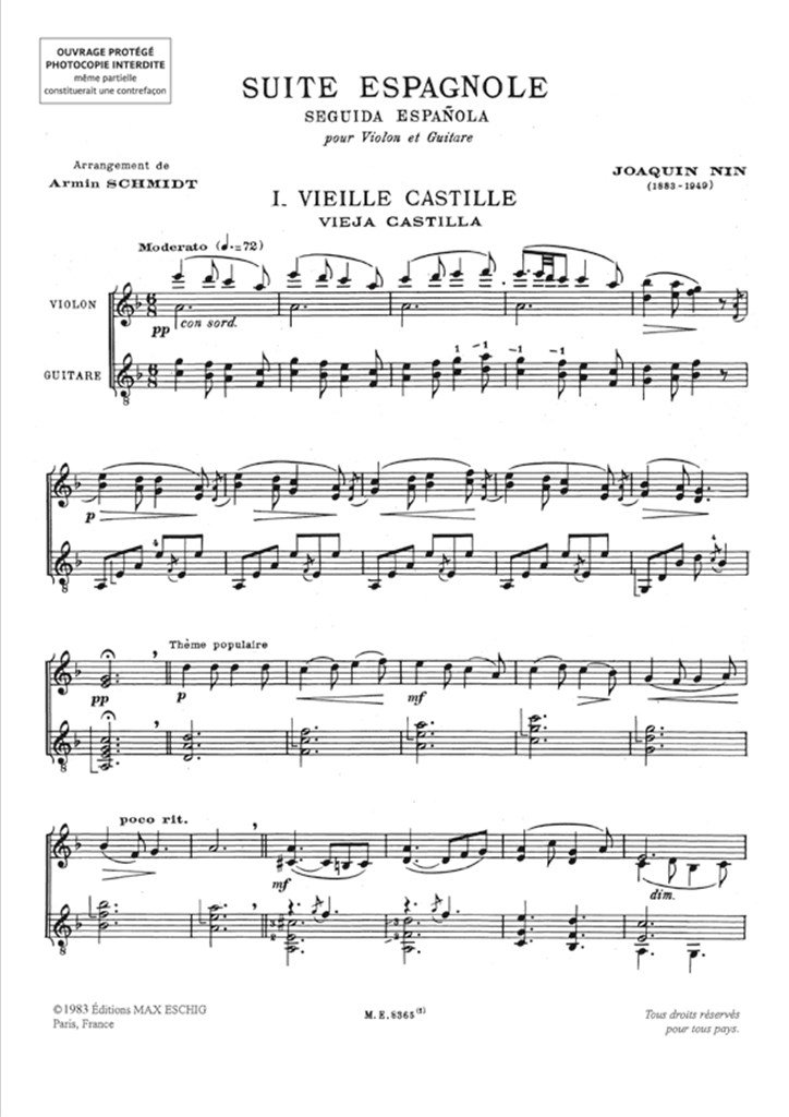Suite Espagnole Violon-Guitare