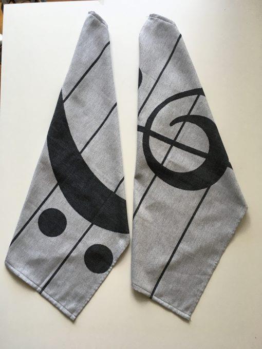 Dish/Tea Towel Pack Of 2 Clef Design