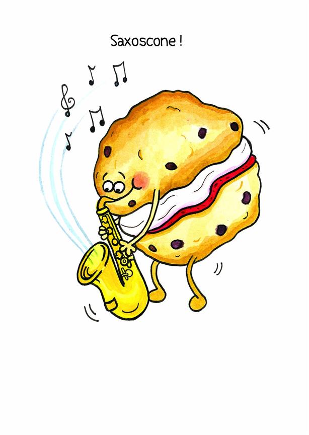 Mildew Design: Saxoscone! - Greeting Card