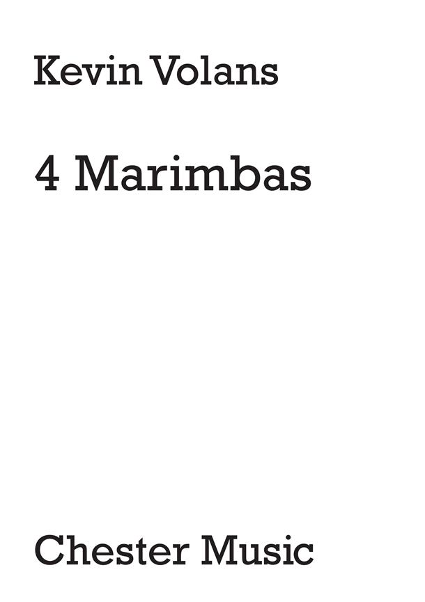 Kevin Volans: Four Marimbas (Score/Parts)