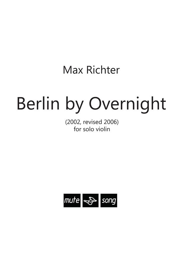Max Richter: Berlin By Overnight