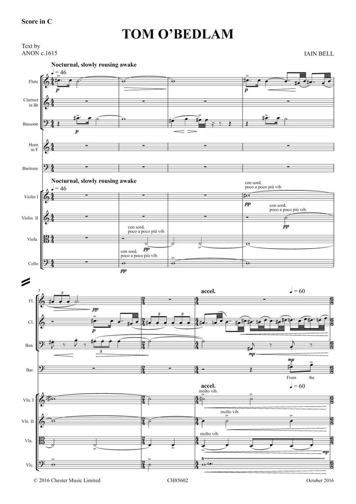 Tom O'Bedlam (chamber ensemble version)