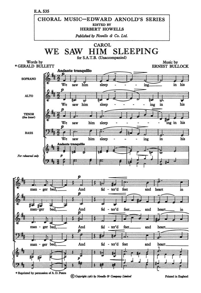 We saw him sleeping