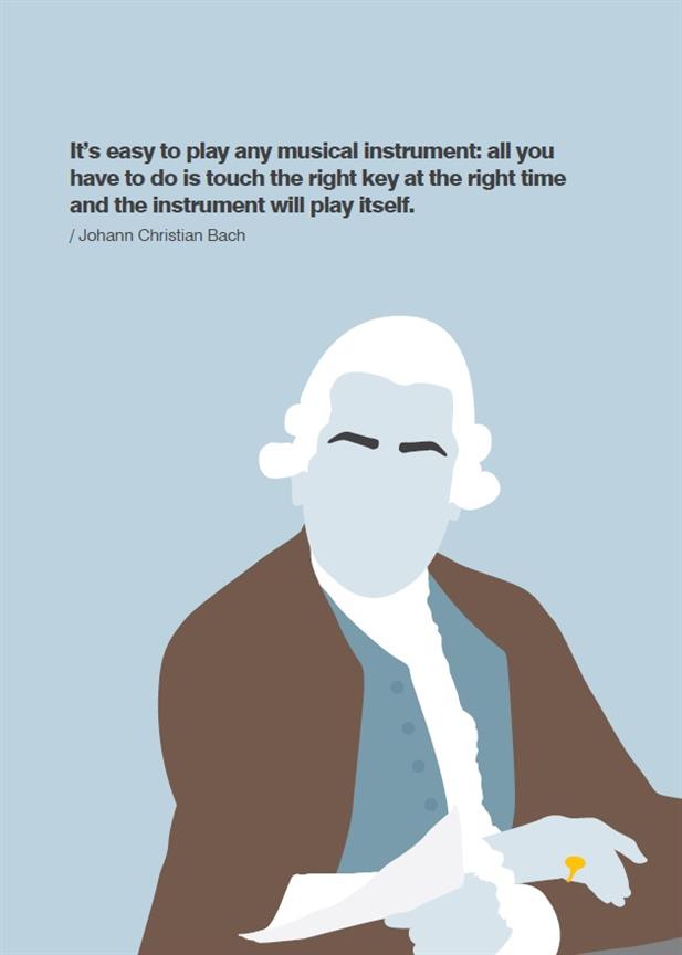 J S Bach Portrait Greetings Card
