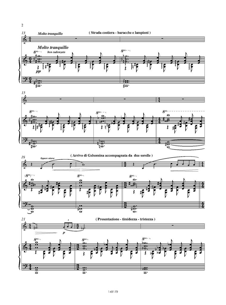 La strada : I: Strada costiera, baracche e lampioni (Rielaborazione per fIauto e pianoforte di C. Tabarelli)