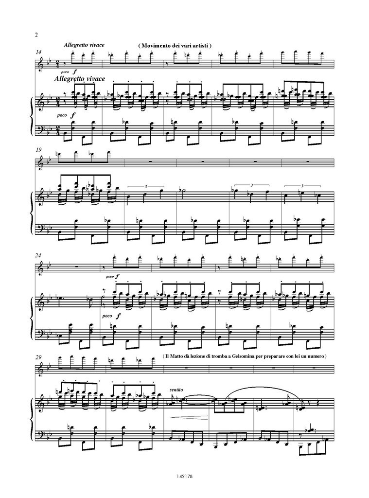 La strada : VII: Movimento dei vari artisti (Rielaborazione per fIauto e pianoforte di C. Tabarelli)
