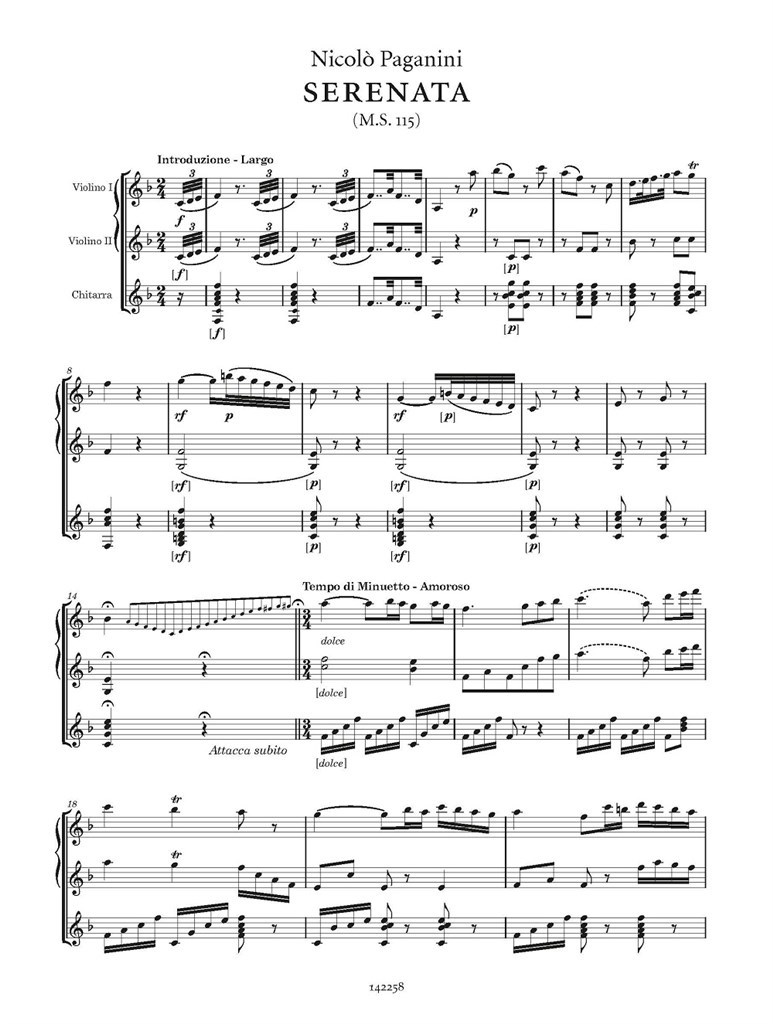 Due Terzetti per due violini e chitarra : Edizione critica di Italo Vescovo