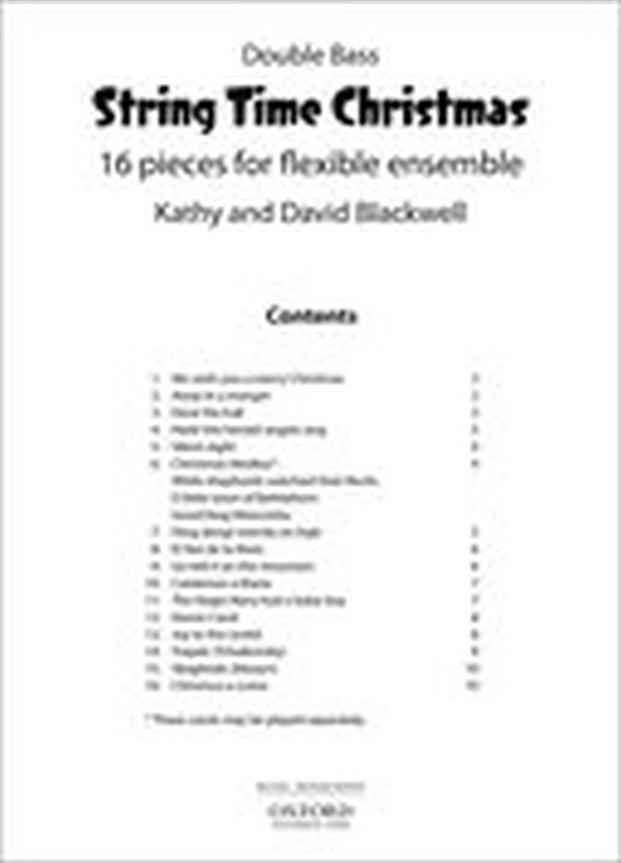 String Time Christmas : 16 pieces for flexible ensemble - Double Bass Book