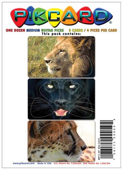PikCard 3-Pack: Big Cats (12 Guitar Picks)