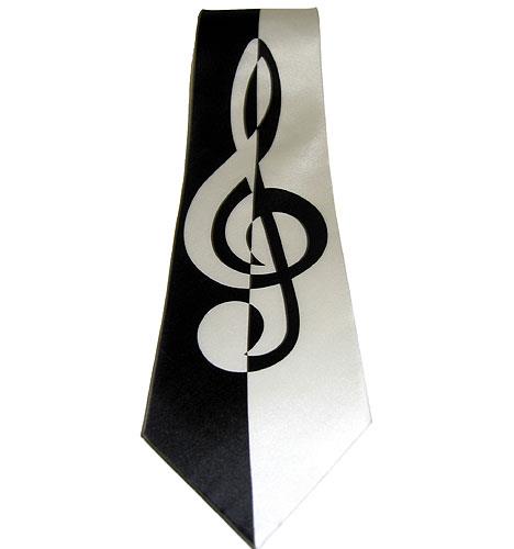 Silk Tie: Contemporary Treble Clef Design