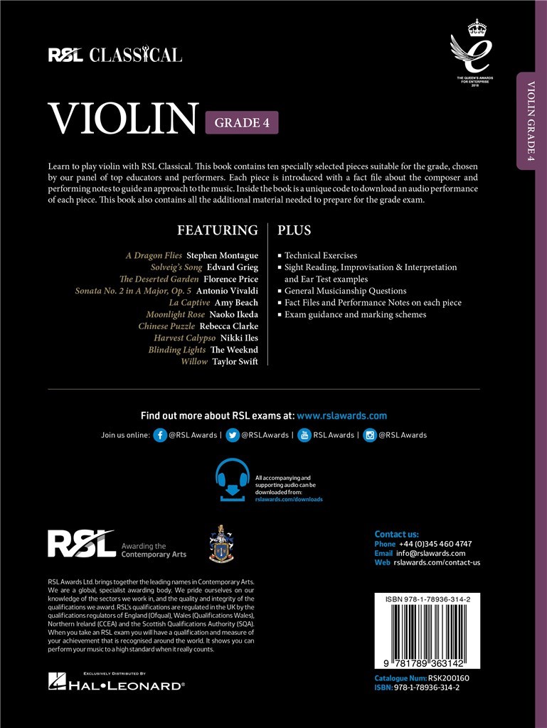 RSL Classical Violin Grade 4 (2021)