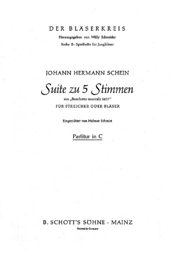 Suite zu 5 Stimmen : aus Banchetto musicale 1617