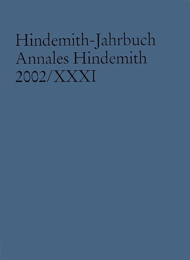 Hindemith-Jahrbuch : Annales Hindemith 2002