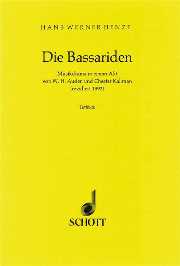 The Bassarids : Musikdrama in einem Akt