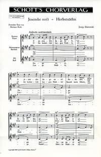 Serbische Volkslieder : Jesenska nóci - Herbstnachte