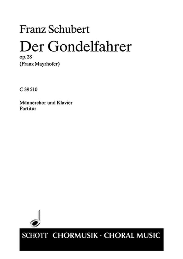 Der Gondelfahrer op. 28 : Es tanzen Mond und Sterne