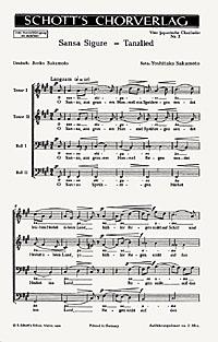 Vier japanische Chorlieder : 2. Sansa Sigure - Tanzlied O Sansa, aus grauem Himmel