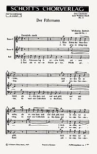 Drei Chorlieder op. 118 : 1. Der Fahrmann Der Fahrmann lag in seinem Schiff