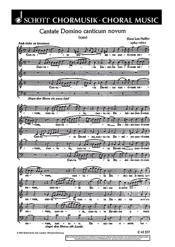 Cantate Domino canticum novum : Motette