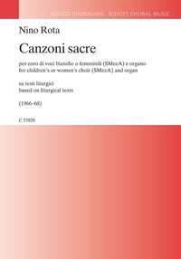 Canzoni Sacre : Per Coro Di Voci Bianche O Femminili Smeza E Organo