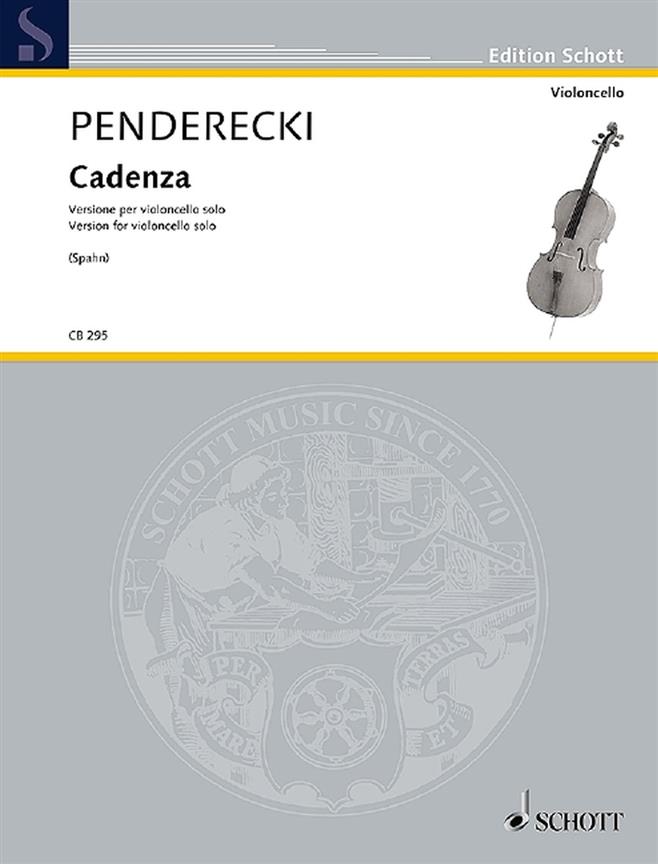Cadenza : Versione per violoncello solo di Jakob Spahn