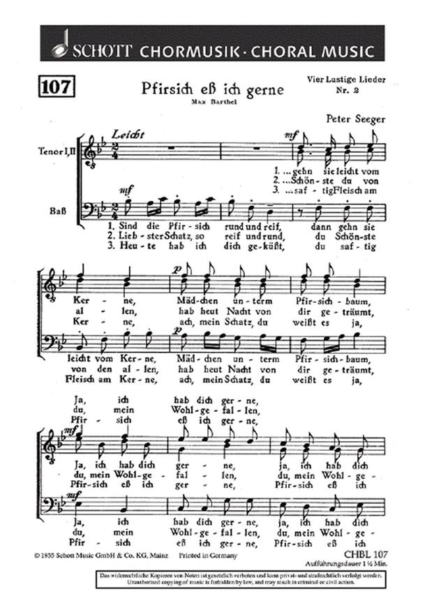 Vier lustige Lieder : 2. Pfirsich ess ich gern Sind die Pfirsich rund und reif