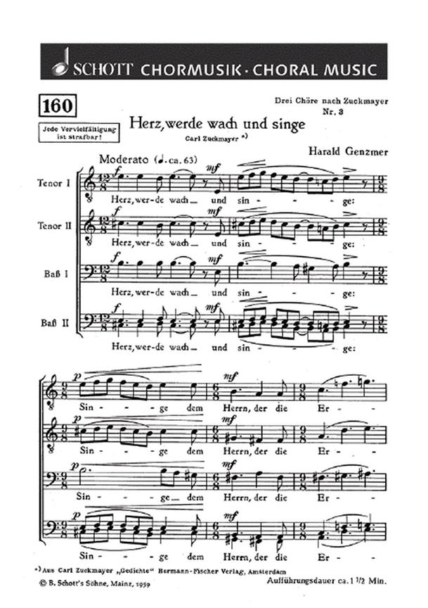 Drei Chore GeWV 54 : 3. Herz, werde wach, und singe