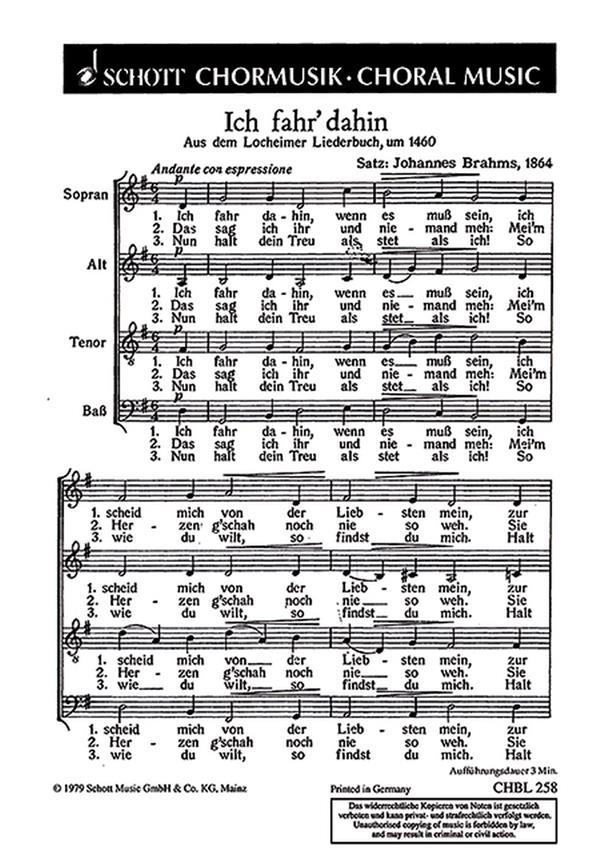 Ich fahr' dahin : (Lochheimer Liederbuch)