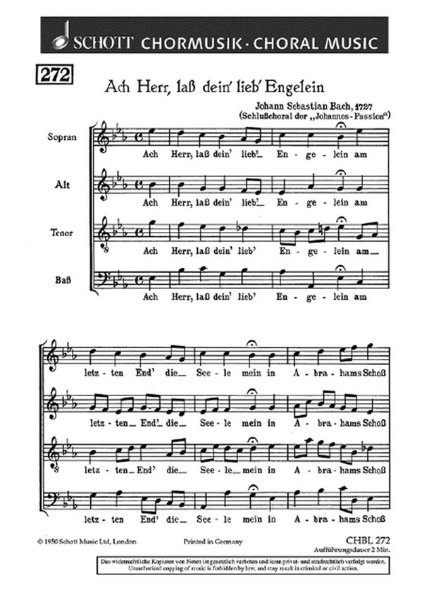 Ach Herr, lass dein' lieb' Engelein : Schlusschoral aus der Johannes-Passion