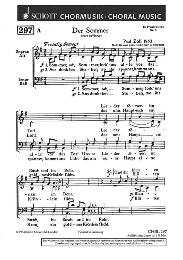 In Freuden froh : 2 Chore nach dem Lochamer Liederbuch