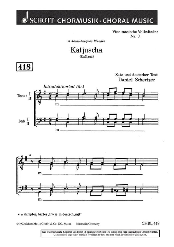 Vier russische Volkslieder : 3. Katjuscha