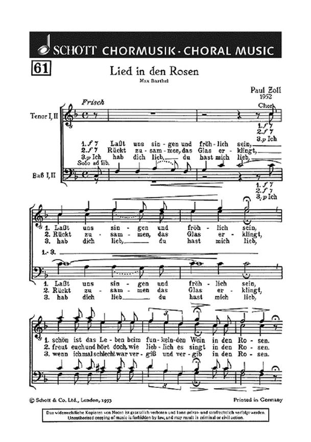 Lied in den Rosen : Lasst uns singen und frohlich sein