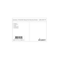 14 Easy Pieces for String Orchestra GeWV 134 : 5 Violin I, 5 Violin II, 3 Viola, 3 Cello, 2 Double Bass