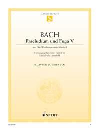 Das wohltemperierte Klavier I BWV 850 : Praeludium V und Fuga V D-Dur