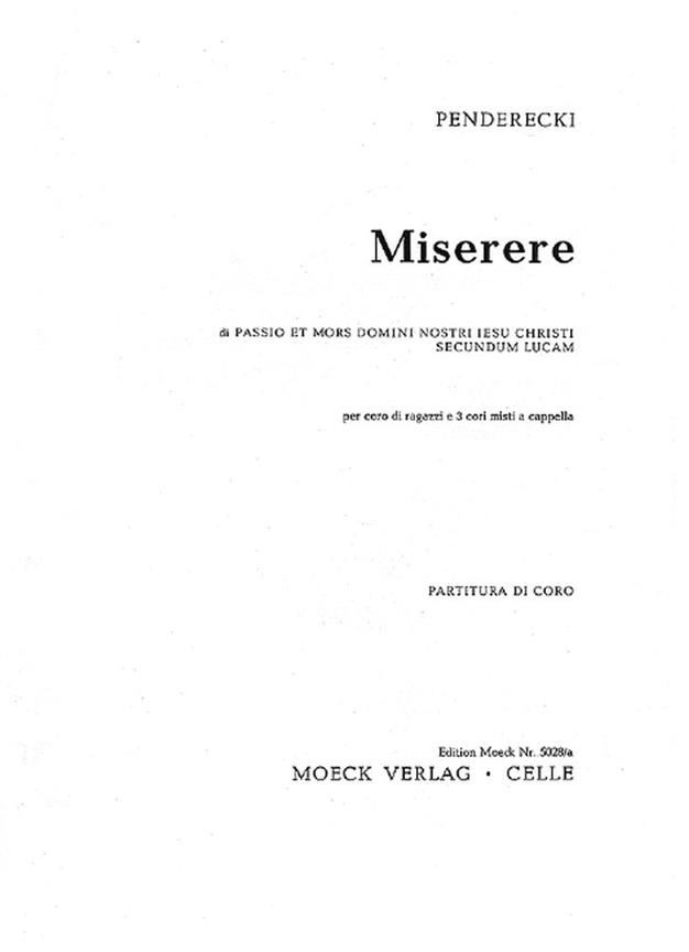 Miserere : aus Passio et mors Domini nostri Jesu Christi secundum Lucam