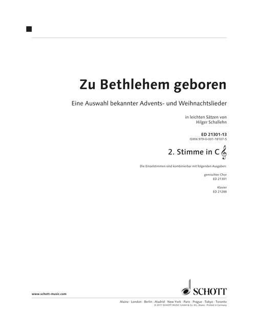 Zu Bethlehem geboren : Part 2 in C (TC)