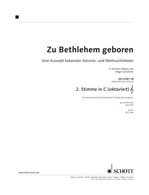 Zu Bethlehem geboren : Part 2 in C (8va)
