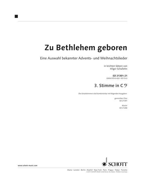 Zu Bethlehem geboren : Part 3 in C