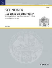 So ich mich selber lese : nach Texten von Jakob Böhme