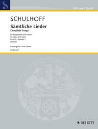 Sämtliche Lieder I Band 1 : Frühe Lieder I (1910/1911) - Erstausgabe