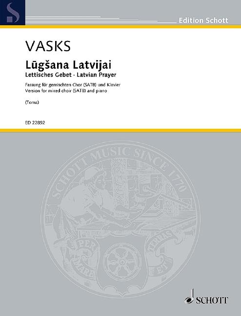 Lug?ana Latvijai : Fassung Für Gemischten Chor (Satb) und Klavier