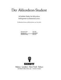 Der Akkordeon-Student : 30 beliebte Stucke fur Akkordeon leicht gesetzt von Emmeran Lorenz II. Akkordeon-Stimme ad lib.