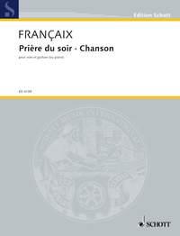 Prière du soir et Chanson : for voice and guitar or piano