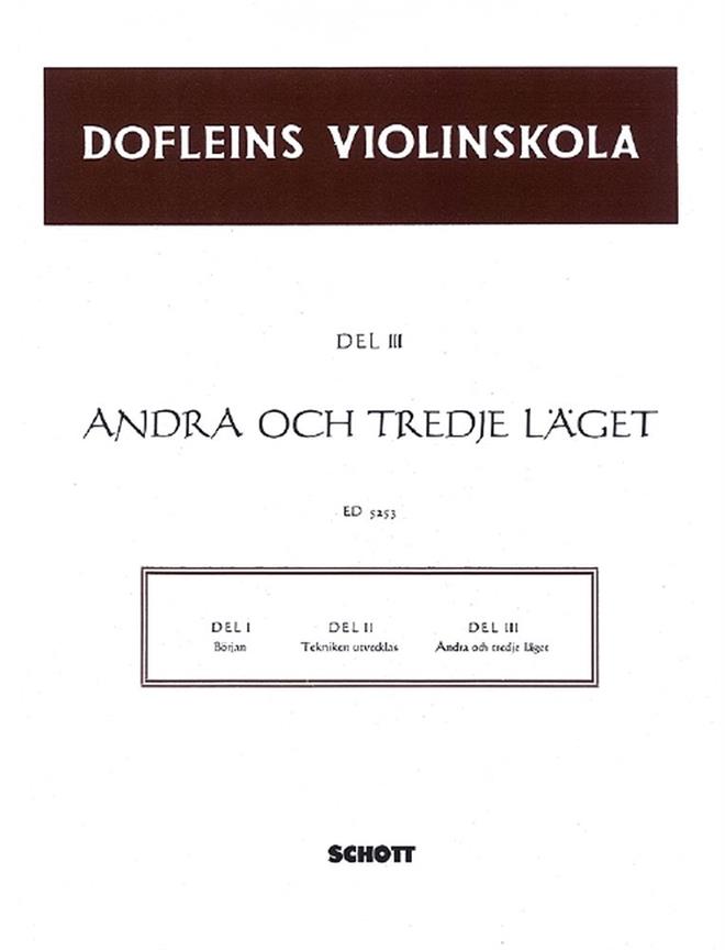 Dofleins Violinskola Band 3 : En studiegang for violinspelet - Andra och tredje laget