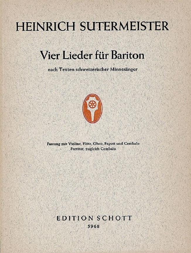 Vier Lieder : nach Texten schweizerischer Minnesänger