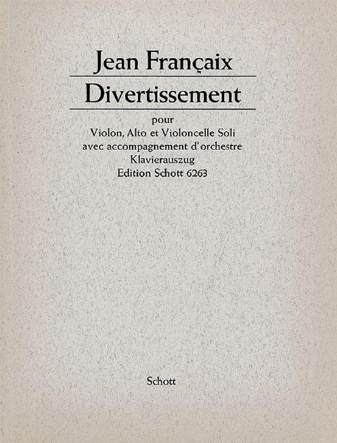 Divertissement : for violin, viola, violoncello avec wind instruments, drums, harp and double bass