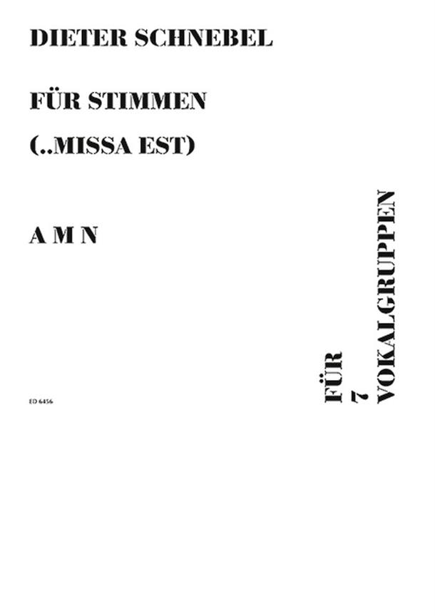 Für Stimmen (... missa est) : Teil II: amn